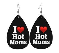 Cómodo Pendientes De Cuero Mujer Me encantan las mamás calientes Pendiente Ligeros Pendientes de gota para Mujeres Aniversario Fiesta