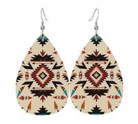 Cómodo Pendientes De Cuero Mujer Nativo Americano Del Suroeste, Estilo Azteca Antiguo Pendiente Ligeros Pendientes Cuero Para Decoración Fiesta Aniversario