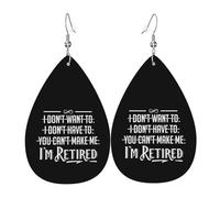 Cómodo Pendientes De Cuero Mujer No quiero No tengo que hacerlo Estoy jubilado Pendiente Moda Pendientes Cuero para Mujeres Fiesta Niñas