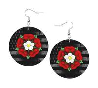 Cómodo Pendientes de gota Ana Bolena Rosa Tudor Pendiente Colgantes Vintage Pendientes De Mujer De Cuero para Niñas Mujeres Fiesta