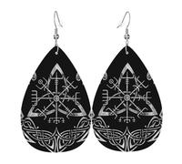 Cómodo Pendientes De Gota Barco Vikingo, Mitología Nórdica, Paganismo Nórdico, Runas Pendiente De Lágrima Ligeros Pendientes De Mujer De Cuero Para Fiesta Aniversario Cumpleaños