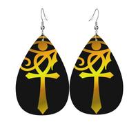 Cómodo Pendientes De Gota Símbolo Ankh Del Antiguo Egipto: Ojo Aretes De Lágrima Vintage Pendientes Largos De Cuero Para Aniversario Decoración Cumpleaños