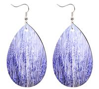 Cómodo Pendientes Largos De Cuero Lavanda púrpura claro Pendiente Ligeros Pendientes De Mujer De Cuero para Aniversario Cumpleaños Niñas