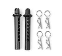 COMODO RC Crawler Car Shell Column Body Post Holder Mounts 1/10 Scale Metal Upgrade Parts Compatible con SCX10 II 90046(Black)