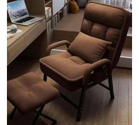 Cómodo sillón con reposapiés ajustable, respaldo de 6 posiciones, bolsillos laterales, sofá de lectura ideal para sala de estar y dormitorio, elegante diseño marrón (50 x 56.1 x 95 cm)