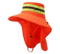 Cómodo sombrero de malla resistente al sol de ala ancha para trabajadores de saneamiento que garantiza la limpieza nocturna y sombrero de trabajo reflectante de alto riesgo, g, Talla única