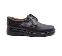 Comodo Sport - Zapato de Cordones, de Piel,Muy Ancho,Suela de Goma,Plantilla Extraible,Tallas Grandes, para: Hombre Color: Negro Talla:38