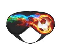 Cómodo sueño Fire Dragon Roll máscara de ojos con estampado de fútbol - Cubre ojos completos, ajustable, suave y transpirable para viajes, meditación