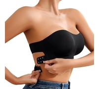 Cómodo sujetador elástico de nailon para mujer, para uso diario, temporada de bodas, vestido de novia sin tirantes, soporte sin costuras, Negro , L