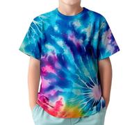 Cómodo todos los días- para camiseta informal de manga corta de algodón suave camiseta versátil para primavera trajes cotidianos sin atributos especiales de SKU, azul, 10-11 años