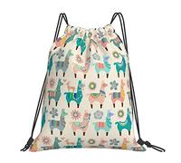Cómodos Mochila Cordónes Llama Gym Bag Práctico Bolsas de Cuerdas para Hombre Mujer Yoga 36X42cm