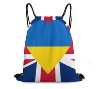 Cómodos Mochila de Cuerda Amistad Entre Ucrania y el Reino Unido Unisex Bolsas de Cuerdas para Hombre Viaje Nadar 36X42cm