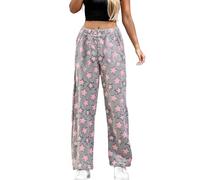 Cómodos pantalones de forro polar con corte holgado y estampado para el ocio y la relajación en el hogar. Pantalones de chándal suaves y cálidos para el invierno. Ropa de dormir cómoda para invierno