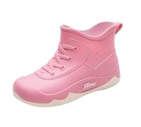 Cómodos zapatos de jardín para mujer cerrados, zapatos de lluvia para mujer, impermeables, botas de goma con cordones, botas cortas deportivas para exteriores, antideslizantes, botas de agua, botas de