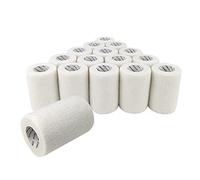 COMOmed 16 rollos de vendaje blanco cohesivo 7,5 cm x 4,5 m, vendaje flexible, no tejido cohesivo, cinta atlética, envoltura veterinaria, vendaje, apto para pieles sensibles