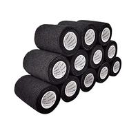 COMOmed Non-woven fabric self-adhesive Bandage venda cohesiva Mascota Vendaje negro 7.5cmX4.5m 12 Volumen