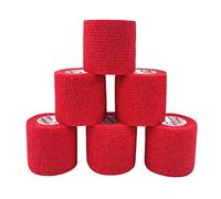 COMOmed Non-woven fabric self-adhesive Bandage venda cohesiva Mascota Vendaje Rojo 5cm X 4.5m 6 Volumen
