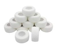 COMOmed Rollo de vendaje flexible y cohesivo, autoadhesivo, sin látex, no tejido, cinta atlética, probada por Alleray, adecuada para pieles sensibles, 2,5 cm x 4,5 m, 12 rollos, color blanco