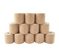 COMOmed Vendas cohesivas para veterinarios, vendaje elástico, piel 5 cm x 4,5 m, 12 rollos de tobillo no tejido certificado por la FDA