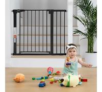 COMOMY Puerta de bebé de 30 Pulgadas de Alto para escaleras y Puertas, se Adapta a Aberturas de 29.5 a 40.5 Pulgadas de Ancho, Puerta de Perro Extra Ancha de Cierre automático, Montaje a presión