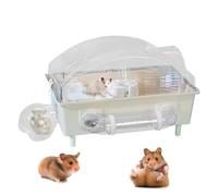 Compact Animal House - Cage Habitat for Pets | Acrylic Body with Secure Lock, Portable Shelter Box, Lightweight Habitat for Hamster Hedgehog Chinchilla Bunny Dwarf Guinea