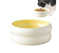 Compact Ceramic Dish, Microwave Safe Feeder, Portable Puppy Bowl, Household Daily Feeding Solution, Indoor Outdoor Travel Companion, Pet Accessory for Cats, Dogs, Kitchen, 14x14x6.5cm