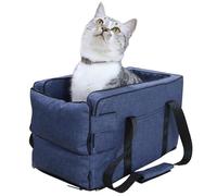 Compact Dog Vehicle, Booster Seat, Interactive Pet Cushion, Travel Carrier, Soft Washable, (17.72x7.87x9.06 Inch), Great For Keeping Small Pets Safe and Comfortable During Vehicles Rides