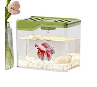 Compact Fish Tank, Sturdy Acrylic Bowl, Vibrant LED Lights, Top Ventilation Hole, Modern Tabletop Aquarium, Small Size, Ideal Home and Workplace Decor, Present for Family