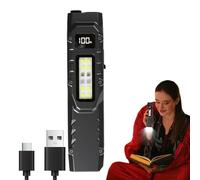 Compact Flashlight - LED Pocket Torch USB Rechargeable,USB Rechargeable Flashlight With Pen Clip, Three Light Sources, Strong Be For Home Night Survival Daily Use Camping Hunting Fishing Hiking Travel