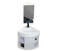 Compact Gästewc Waschbecken Set mit Unterschrank & Spiegel Badmöbel für kleine Bäder 2 Größen inkl. em Wasserhahn & Zubehör ideal für Wohnungen.