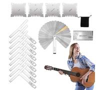 Compact Guitar Radius Gauge, Reusable Guitar Luthier Ruler, 3.46x2.76x2.56 Inches Notched String Action Measuring Tool for Bass Setup and Fretboard Alignment