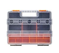 Compact Hardware Case, Interlocking Screw Organizer, Storage Utility with Balance, Portable Box with Sections, 10.6x7.9x2.4inch Garage Category, 21 Compartment Container for Electronic Accessories