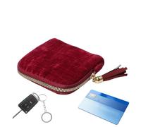 Compact Jewelry Organizer - Flannel Travel Box for Vacation Use | Zipper Holder with 13x11.5x3cm Size, Lightweight 58g, Portable Storage Case, Ideal for Necklace Ring Bracelet Teen Girl Friend Lady