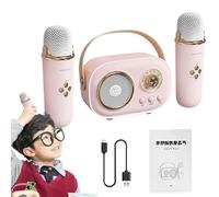 Compact Karaoke, Portable Karaoke Mic Set with Speaker, Includes Wireless Microphones for Home Entertainment and Festivals, Compact Design with 10m Range, Great for Family Fun and Parties