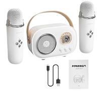 Compact Karaoke, Portable Karaoke Mic Set with Speaker, Includes Wireless Microphones for Home Entertainment and Festivals, Compact Design with 10m Range, Great for Family Fun and Parties