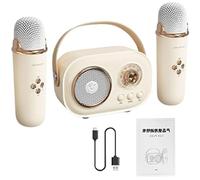 Compact Karaoke, Portable Karaoke Mic Set with Speaker, Includes Wireless Microphones for Home Entertainment and Festivals, Compact Design with 10m Range, Great for Family Fun and Parties