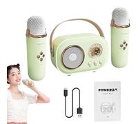 Compact Karaoke, Portable Karaoke Mic Set with Speaker, Includes Wireless Microphones for Home Entertainment and Festivals, Compact Design with 10m Range, Great for Family Fun and Parties