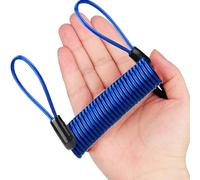 Compact Lock Reminder Cable - Stainless Steel Tether | Motorcycle Security Coil with Anti Theft Signal, Steel Wire with Bright Color Visibility, Motorbike Accessories, Long Coiled Cable for Motorbike