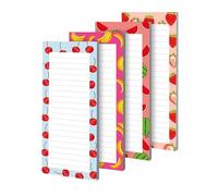 Compact Memo Pads - 4 Piece Fruit Style Notepads | Lined Paper with Easy Tear Off Function, Premium Paper Pad with Smooth Writing, Stationery Supplies, School Accessories for Students and Teacher