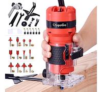 Compact Palm Router Tool, 800W Hand Wood Trimmer Router with 12PCS 1/4" Bits Set for Woodworking