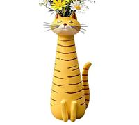 Compact Pet Plant Pot, Playful Feline Sculpture, Artistic Figurine Container Flowers, Modern Accent Holder with Style, Rustic Decor with Design, Home Ornament for Office Kitchen Bookshelf & Ceremony