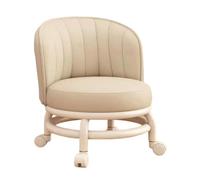 Compact Rolling Stool, Waterproof Soft Ergonomic, Backrest Modern Seat | Swivel Low Stool Small Chair Home Living Room Kitchen Bathroom Office Shop Garage Salon Work Dorm Floor
