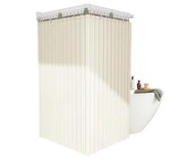 Compact Shower Divider - Folding Curtain for Easy Setup | Wall Mounted Adjustable with No Drill Design, Ceiling Partition for Tile Window RV Bath Bathroom Apartment Room Hotel Dormitory