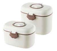 Compact Snack Container - Airtight Powder Box for Daycare Use | PP Construction with 200g and 268g Capacity, Small and Large Sizes, Lightweight 100g to 110g, Travel Accessory