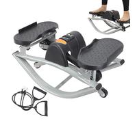 Compact Stepper Trainer - Exerciser de piernas para cardio Fitness | Abs Metal with Resistance Band, Full Body Workout Equipment, Indoor Outdoor, Living Room, Office Use, Strength
