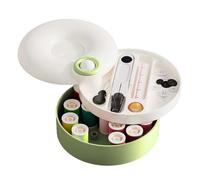 Compact Stitching Set - Adult Travel Craft Kit with Rotating Storage Container | - Thread, Needle, and Accessories Organizer for Weekend Getaways Commuting Camping Hotel Adventure Outdoor