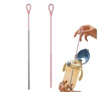 Compact Straw Brush, Adorable Silicone Cleaner Set, Reusable Long Handle, 9.84 Inches Non-Slip Pipe Washer 6mms 9mm, Cleaning Tool for Mug, Cup and Bottles