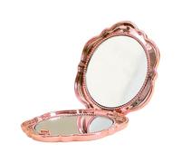Compact Travel Mirror - Flower Shape Looking Glass, Magnification Folding Mirror for Travel, Double Sided Glass, Portable Beauty Tool with Magnetic Closure, Handheld Makeup Tool for Quick Retouching