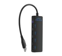 Compacto adaptador USB 3.0 de 4 puertos USB divisor para escritorio y portátil que conecta múltiples dispositivos con cable de 20 cm