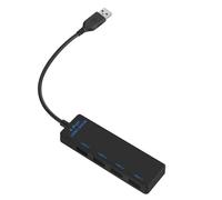 Compacto adaptador USB 3.0 de 4 puertos USB divisor para escritorio y portátil que conecta múltiples dispositivos con cable de 20 cm